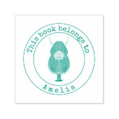 モノグラムハイランド牛この蔵書票 セルフインキングスタンプ (デザイン)