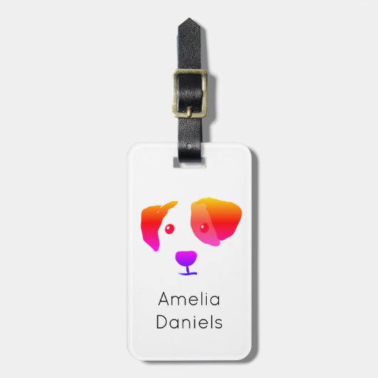 モノグラムハッピーレインボードッグ ラゲッジタグ (正面縦)