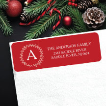 モノグラムハッピー&メリークリスマス差出人住所