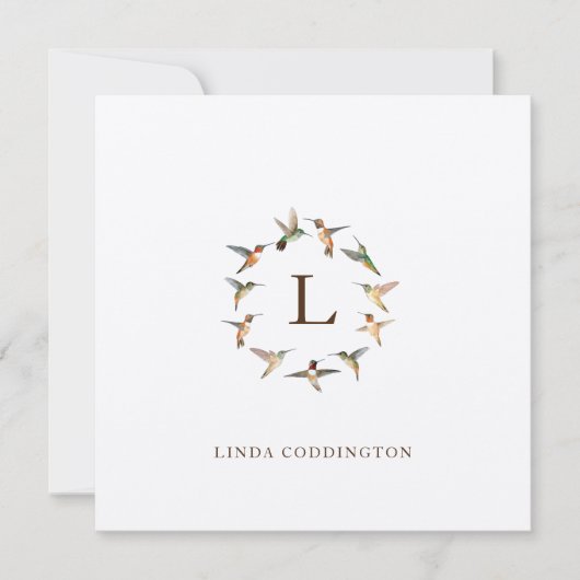 モノグラムハミングバードノートカード ノートカード (正面)