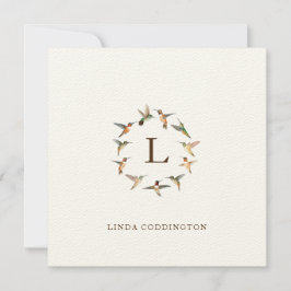 モノグラムハミングバードノートカード ノートカード