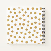 モノグラムハローゴージャス金ゴールドホワイトスケッチブック ノートブック (裏面)