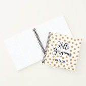 モノグラムハローゴージャス金ゴールドホワイトスケッチブック ノートブック (内部)