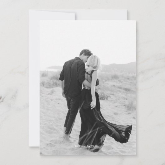 モノグラムハンドレターシッククロス結婚ズ 招待状 (裏面)