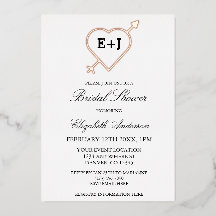 モノグラムハートおよび矢印ブライダルシャワー