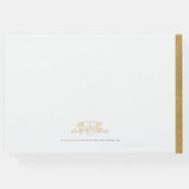 モノグラムハートの紋章手描き白結婚の ゲストブック (裏面)