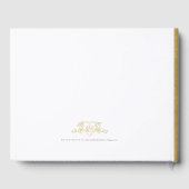 モノグラムハートの紋章手描き白結婚の ゲストブック (裏面)