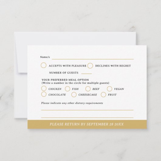 モノグラムハートの紋章手描き白結婚の 出欠カード (裏面)