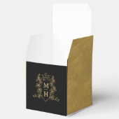 モノグラムハートクラウンクレスト黒結婚金ゴールド フェイバーボックス (オープン)