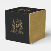 モノグラムハートクラウンクレスト黒結婚金ゴールド フェイバーボックス (裏面サイド)