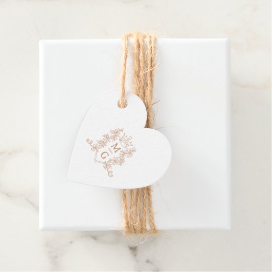 モノグラムハートクラウンバラ金ゴールド結婚ズ フェイバータグ (インサイチュ)