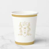 モノグラムハートクラウン白金ゴールド結婚ズ 紙コップ (裏面)
