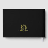 モノグラムハートクレスト金ゴールド結婚ブラックズゲスト ゲストブック (裏面)