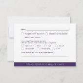 モノグラムハートクレスト銀白結婚紫 出欠カード (裏面)