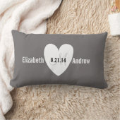 モノグラムハートグレ結婚ーのアニバーサリーピロー ランバークッション (ブランケット)