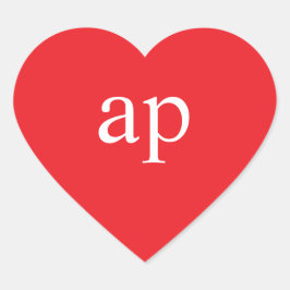 モノグラムハートシール | イニシャル赤いハートラベル ハートシール