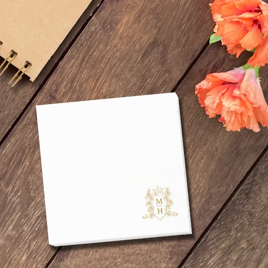モノグラムハート冠金ゴールド結婚式の引き出物 ポストイット