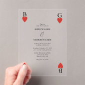 モノグラムハート遊ズカード結婚式招待状 アクリル招待状 (インサイチュ (ポータブル))