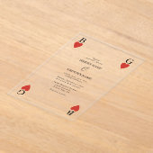 モノグラムハート遊ズカード結婚式招待状 アクリル招待状 (レイダウン)