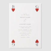 モノグラムハート遊ズカード結婚式招待状 ベラム紙招待状 (正面)