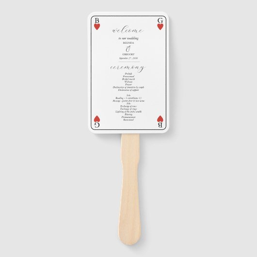 モノグラムハート遊ズカード結婚式 プログラム ハンドファン (正面)