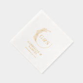 モノグラムハーフリース葉ゴールドフォイル 箔ナプキン (右)