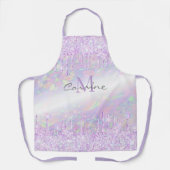 モノグラムバイオレットオパール虹彩降下グリッター エプロン (正面)