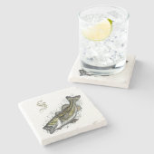 モノグラムバスフィッシュストーン ストーンコースター (横)