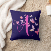 モノグラムバタフライブルーピンク クッション (ブランケット)
