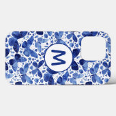 モノグラムバターフリウオーターカラーブルー Case-Mate iPhoneケース (裏面 (横))