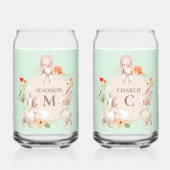 モノグラムバニーウサギフローライースターパーソナライズされた ガラス缶 (裏面)