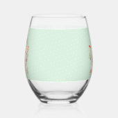 モノグラムバニーウサギフローライースターパーソナライズされた ステムなしワイングラス (左)