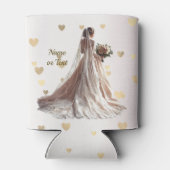 モノグラムバラウィンターウェディングブライドゴールデンハート 缶クーラー (裏面)