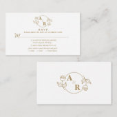 モノグラムバラエレガントクラシック、フローラ結婚式RSVP エンクロージャーカード (正面/裏面)