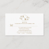 モノグラムバラエレガントクラシック、フローラ結婚式RSVP エンクロージャーカード (正面)