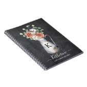 モノグラムバラコットンユーカリプトゥスジャグブラックレシピ ノートブック (右側)