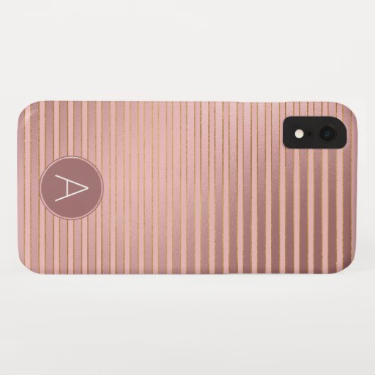 モノグラムバラストライプの金ゴールドパターンイニシャル Case-Mate iPhoneケース (裏面(横))