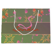 モノグラムバラハートとパープルモス ラージペーパーバッグ (正面)