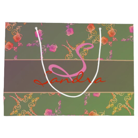 モノグラムバラハートとパープルモス ラージペーパーバッグ (裏面)