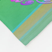 モノグラムバラハートアプリコットティール（緑がかった色）アンドモス フリースブランケット (角)