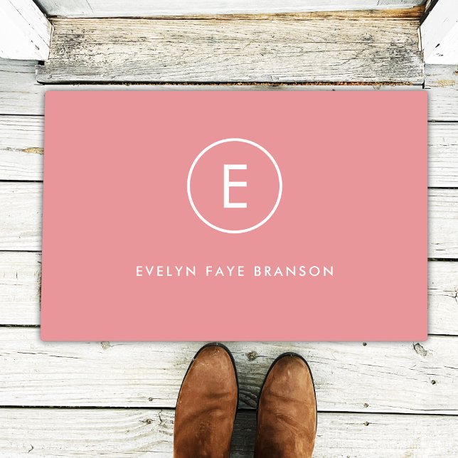 モノグラムバラピフェミニンッガーリークミニマルイニシャル ドアマット (クリエイターアップロード済み)