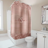モノグラムバラフェイク金ゴールド-グリッターガーリーグラム シャワーカーテン (インサイチュ)