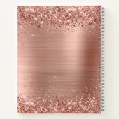 モノグラムバラフェイク金ゴールド-グリッターガーリーグラム ノートブック (裏面)