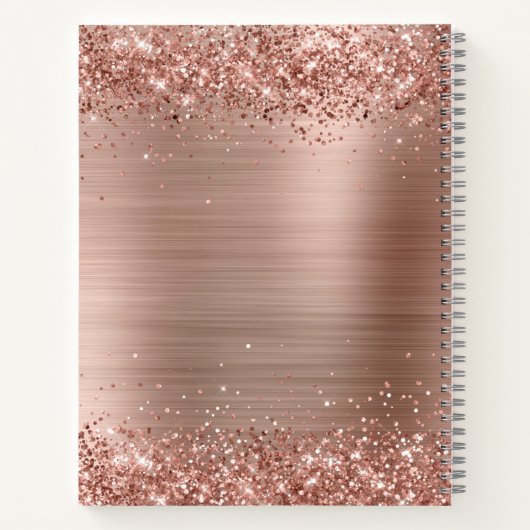 モノグラムバラフェイク金ゴールド-グリッターガーリーグラム ノートブック (裏面)