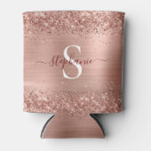 モノグラムバラフェイク金ゴールド-グリッターガーリーグラム 缶クーラー (正面)