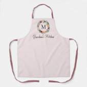 モノグラムバラフラワーフローラリース最高のおばあちゃん エプロン (正面)