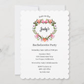 モノグラムバラフローラハートバチェロレッテ 招待状 (正面)