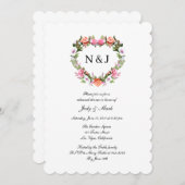 モノグラムバラフローラハートリハーサルディナー 招待状 (正面/裏面)