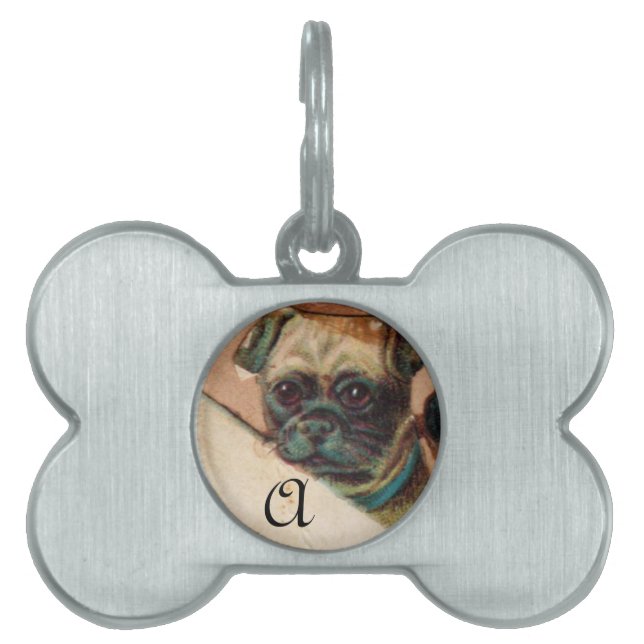 モノグラムバラ付き三ダギー詳細 ペットネームタグ (正面)