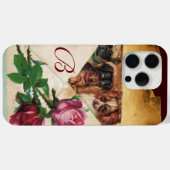 モノグラムバラ付き3つのdggies Case-Mate iPhoneケース (裏面 (横))
